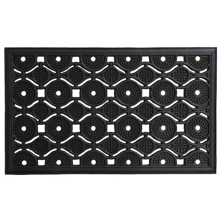 Configuracion 18 x 30 in. Nobe Rubber Rectangular Doormat Black CO2828541